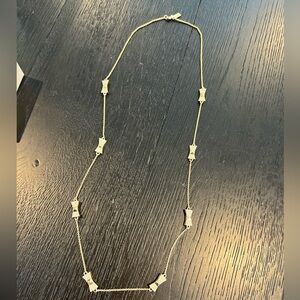 Kate Spade Gold Bow Station Necklace – Crystal Embellished ✨